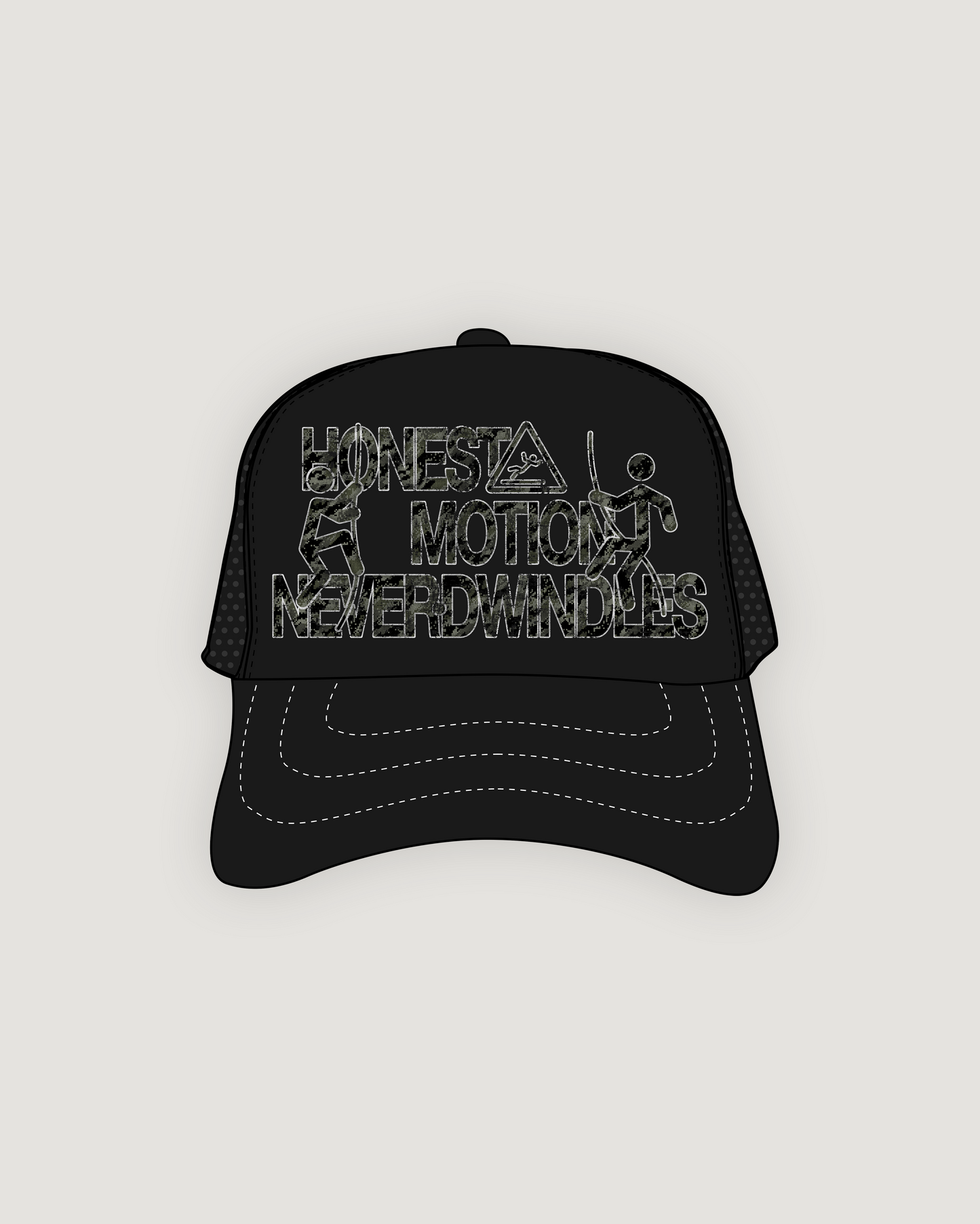 Black Honest Motion Trucker Hat