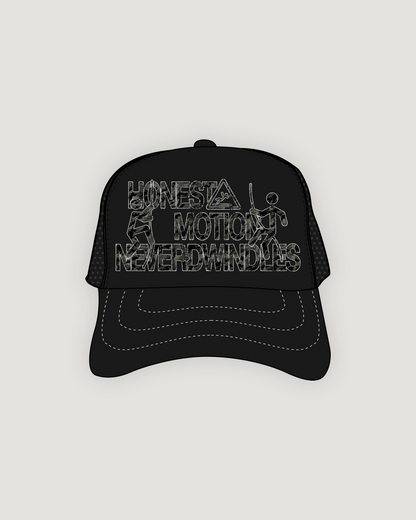 Black Honest Motion Trucker Hat
