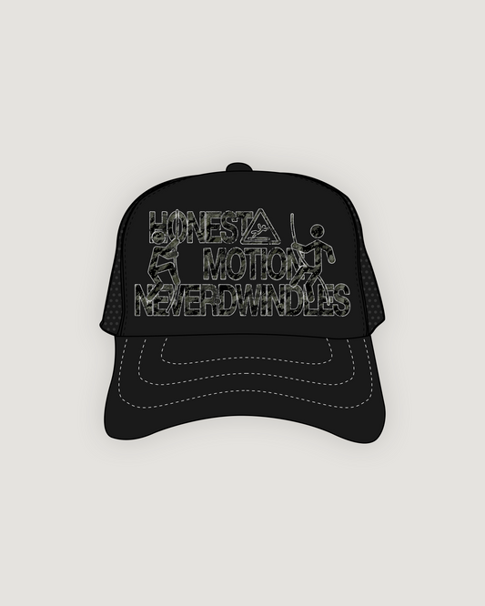 Black Honest Motion Trucker Hat