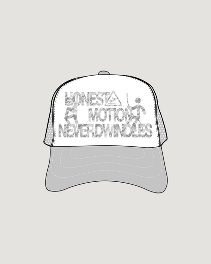 White Honest Motion Trucker Hat