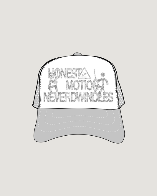 White Honest Motion Trucker Hat