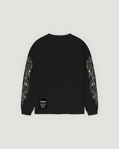 Black Maison De Verité Waffle Long Sleeve
