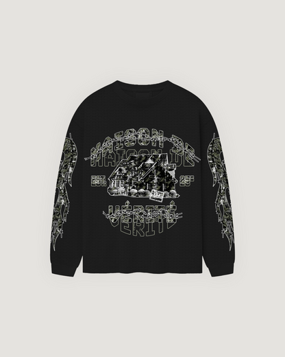 Black Maison De Verité Waffle Long Sleeve
