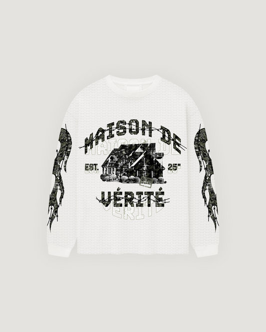 White Maison De Verité Waffle Long Sleeve
